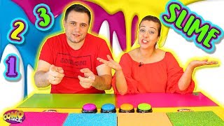 UN DOS TRES Slime  Slime Challenge  1 2 3 slime con mi marido [upl. by Kcuhc]