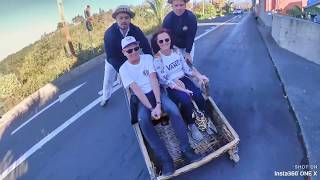 🛷 Monte Toboggan wicker sledge ride in Funchal Madeira Island [upl. by Nabatse]