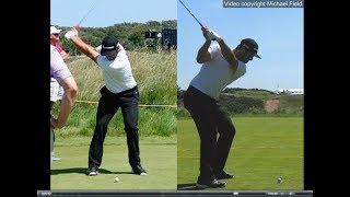 Jon Rahm golf swing  Long Iron faceon amp downtheline July 2017 [upl. by Octavla662]