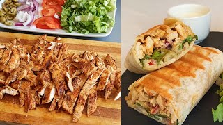 wraps Sandwichs poulet façon Kebab shawarma Dürüm [upl. by Yelmene]