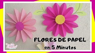 Como hacer FLORES DE PAPEL fáciles En Menos de 5 MINUTOS [upl. by Anidnamra]