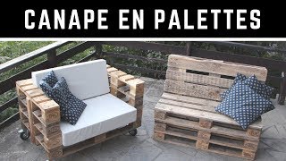 COMMENT FABRIQUER UN CANAPÉ EN PALETTE AVEC UN DOSSIER INCLINÉ  Version complète [upl. by Cormac811]