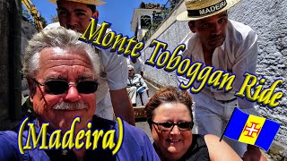 🛷 Monte Toboggan Ride in Funchal Madeira [upl. by Atteniuq]