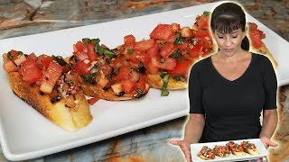 Authentic Italian Tomato and Basil BRUSCHETTA  The Perfect Appetizer [upl. by Lamhaj]