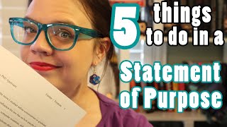 5 Things to Do in a Statement of Purpose for PhDGrad School  PhD SOP  an example mine [upl. by Head]