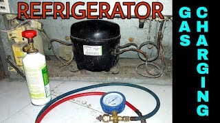 Refrigerator Gas Charging Fridge repair R134a In English [upl. by Aicnetroh]