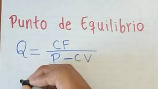 Punto de Equilibrio EJERCICIO resuelto paso a paso [upl. by Eemla]