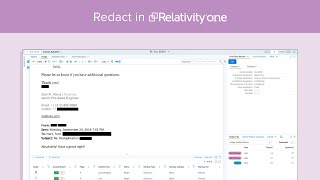 RelativityOne  Introducing Automated and Integrated Redactions with Redact [upl. by Vince]