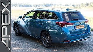 TOYOTA AURIS TOURING SPORTS 18 HYBRID  Review English Subtitles 2015 [upl. by Adamok]