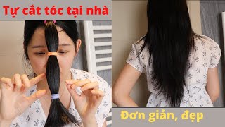 Cách tự cắt tóc lá so le tại nhà đơn giản đẹp  Trend cắt tóc mới  Mai Khôi cuộc sống Bỉ [upl. by Aissila]