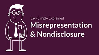 Misrepresentation and Nondisclosure  Contracts  Defenses amp Excuses [upl. by Leod485]