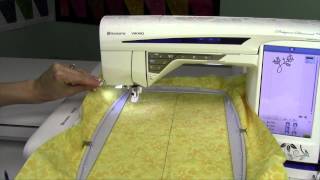 Husqvarna Viking Designer Diamond 63 How to Embroider a Builtin Embroidery Design [upl. by Irma]