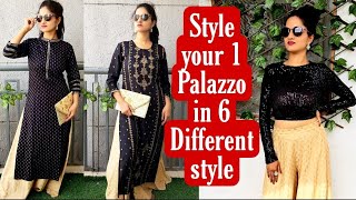 6 Ways to Style Palazzo Pants For Every Occasion  Party Wear  Office Wear  Casual wear  Festive [upl. by Ivon446]