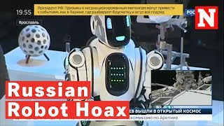 HiTech Russian Robot Revealed As Just A Man In A Suit [upl. by Surbeck]