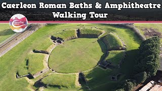 CAERLEON ROMAN BATHS amp AMPHITHEATRE WALES  Walking Tour  Pinned on Places [upl. by Florin]