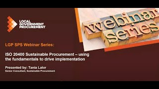 LGP Sustainable Choice Webinar  ISO20400 [upl. by Araccat]