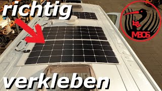 Campervan  Vanlife flexibles Solarpanel RICHTIG verkleben [upl. by Ary]