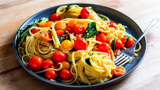 15 Minute Garlic Cherry Tomato Pasta [upl. by Nodle]