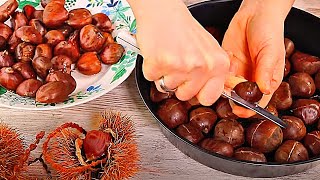 Recette FACILE de CHATAIGNES GRILLEES au FOUR 🌰🌰🌰 MARRONS CHAUDS [upl. by Benson489]