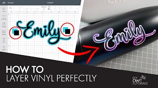 HOW TO LAYER VINYL DECALS PERFECTLY and add registration marks in Cricut Design Space  EASY [upl. by Anaul]