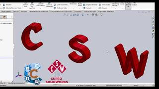 Solidworks letras y texto en 3D [upl. by Galanti]