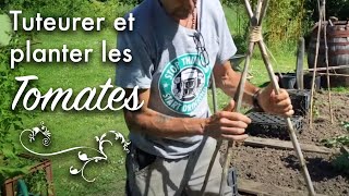 Tuteurer et planter les tomates [upl. by Ahserb]