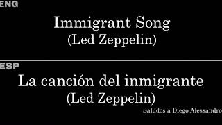 Immigrant Song Led Zeppelin — LyricsLetra en Español e Inglés [upl. by Charita]