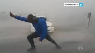 Storm Chaser Battles Hurricane Irma’s Powerful Winds  NBC News [upl. by Hsirahc799]