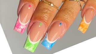 French tip nails  USING A JELLY STAMPER [upl. by Yonatan]