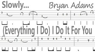 Bryan Adams  Everything I Do I Do It For You Slow  Guitar TabBackingTrack [upl. by Eednak]