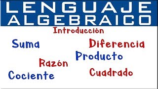 Lenguaje algebraico  Introducción [upl. by Naliorf]