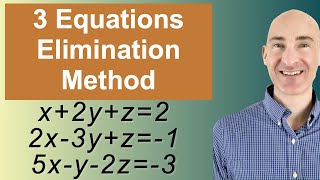 Solving Systems of 3 Equations Elimination [upl. by Niltac325]