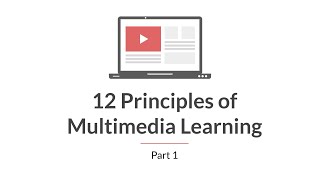 12 Principles of Multimedia Learning Part 1 [upl. by Ariela]