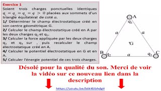 Exercices corrigés en électrostatique [upl. by Anyl]