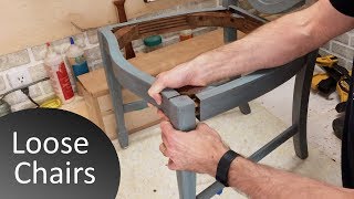 How to Repair Loose Chairs  Wood Furniture Restoration [upl. by Hagi]