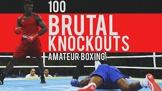 100 BRUTAL Amateur Boxing Knockouts [upl. by Voltmer117]