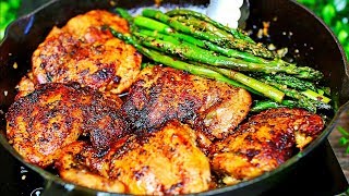 Garlic Butter Chicken and Asparagus Recipe  Easy Chicken amp Veggies [upl. by Redan]