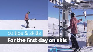 How to Ski  10 Beginner Skills for the First Day Skiing [upl. by Enel661]