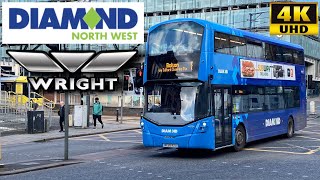 Diamond Bus North West 8 Manchester Shudehill to Bolton Wright Bus Streetdeck 40734MX20KXU [upl. by Arundell]