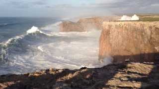 Hercules 2014 Huge waves in Sagres Portugal Cabo São Vicente 6114 [upl. by Browne]