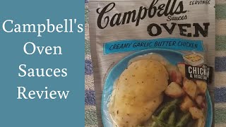 Campbells Oven Sauces Creamy Garlic Butter Chicken Review  EasyComfortFood [upl. by Cissiee]