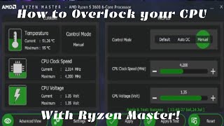 How to Overclock AMD CPUS using Ryzen master [upl. by Hgielra]