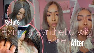 How To Make A Cheap Synthetic Non Lace wig Look Realistic Part 1 [upl. by Anerehs]