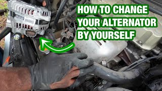 Changing the alternator on a Mitsubishi Galant easy DIY [upl. by Cleo]