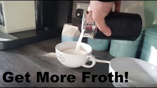 How to Get More Froth from Your Nespresso Coffee Aeroccino  Nespresso tips and help [upl. by Aivun29]