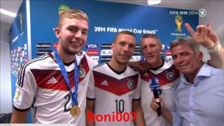 WM 2014 Finale Podolski und Schweinsteiger verarschen Mehmet Scholl [upl. by Noral]