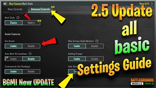 BGMIPUBG Basic Settings New 25 UpdateBGMIPUBG New SettingsGuideBattlegrounds Mobile India [upl. by Safire]