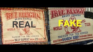 Real vs Fake True Religion jeans How to spot fake True Religion [upl. by Kalfas]