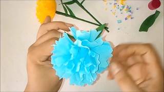 🍂Cómo hacer FLORES con Papel Crepe sin moldes fáciles y rápidas [upl. by Alethea]