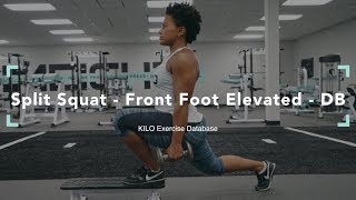 Split Squat  Front Foot Elevated  DB  KILO Exercise Database [upl. by Sudhir]